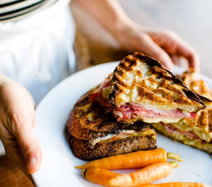 Hot pressed sandwich on Tartine bread